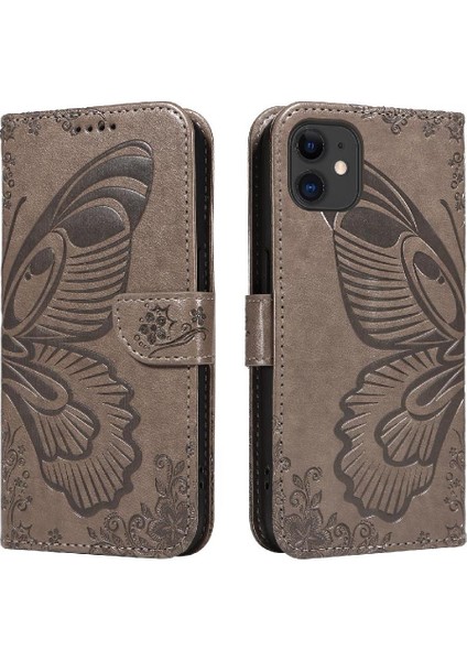 Kredi Kartı Yuvası ile IPhone 12 Mini Yüksek Kaliteli Deri Için Flip Case (Yurt Dışından)