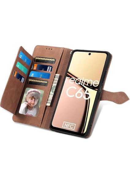 Realme C65 Cüzdan Çok Renkli Çoklu Kart Yuvası Iş Çevirme Için Flip Case (Yurt Dışından) fiyatları