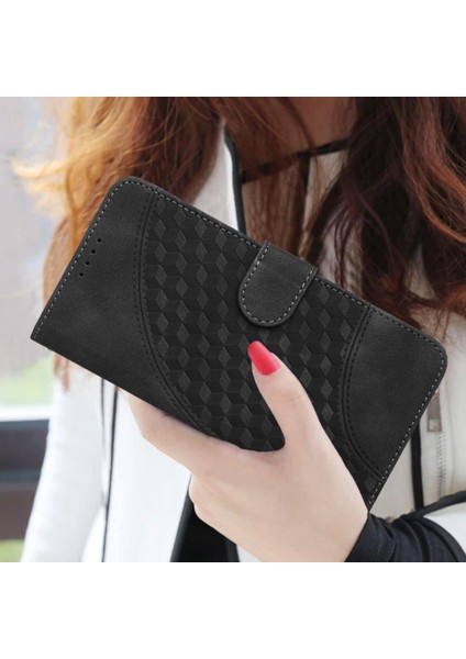 Xiaomi Redmi 13 Için Flip Case Geometrik Desen Darbeye Deri Kılıf Pu (Yurt Dışından)
