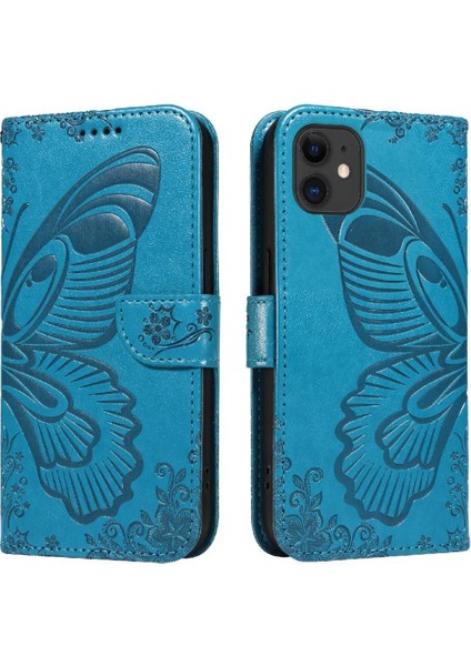 Kredi Kartı Yuvası ile IPhone 12 Mini Yüksek Kaliteli Deri Için Flip Case (Yurt Dışından)