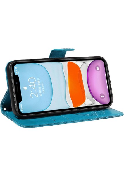 Kredi Kartı Yuvası ile IPhone 12 Mini Yüksek Kaliteli Deri Için Flip Case (Yurt Dışından)
