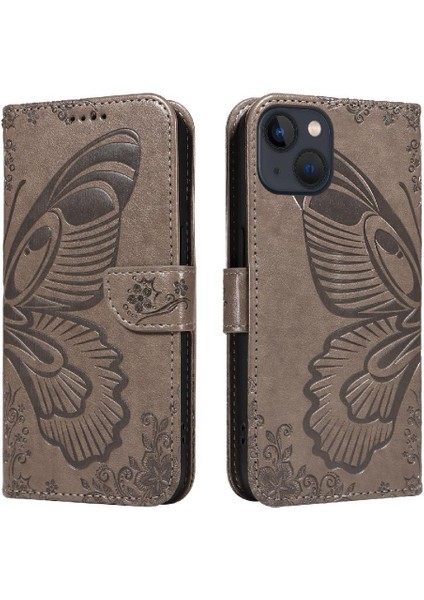 Kredi Kartı Yuvası ile IPhone 13 Mini Yüksek Kalite Deri Için Flip Case (Yurt Dışından)