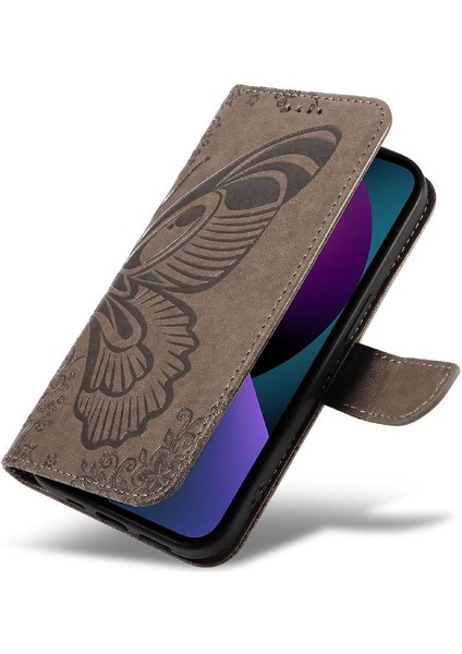 Kredi Kartı Yuvası ile IPhone 13 Mini Yüksek Kalite Deri Için Flip Case (Yurt Dışından)