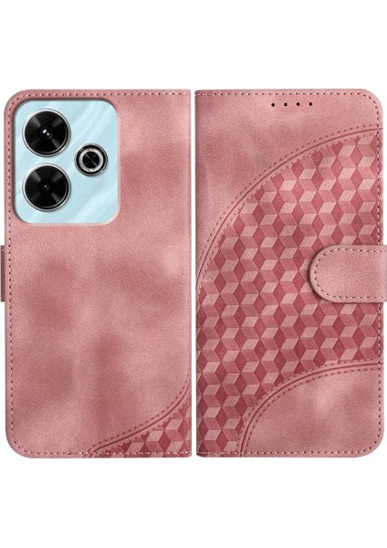 Xiaomi Redmi 13 Için Flip Case Geometrik Desen Darbeye Deri Kılıf Pu (Yurt Dışından)