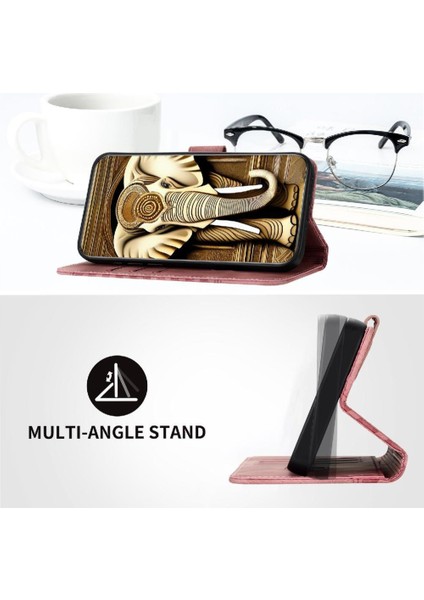Xiaomi Redmi 13 Için Flip Case Geometrik Desen Darbeye Deri Kılıf Pu (Yurt Dışından)