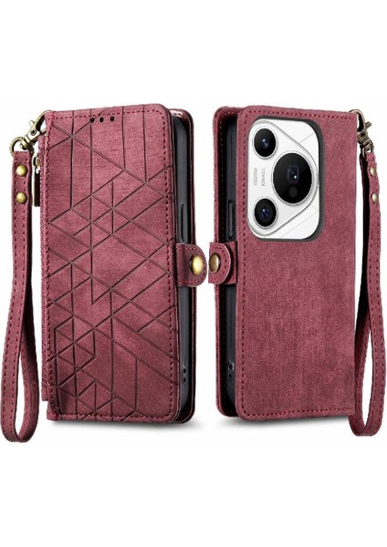 Huawei Pura 70 Pro Için Flip Case Darbeye Deri Kılıf Cüzdan Çevirin (Yurt Dışından)