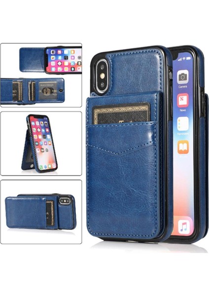 Kredi Manyetik Toka Kılıfı ile IPhone Xs Max Kart Tutucu ile Uyumlu (Yurt Dışından)