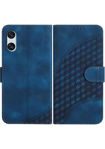 Sony Xperia 10 Vı Darbeye Deri Kılıf Için Flip Case Geometrik Desen (Yurt Dışından)