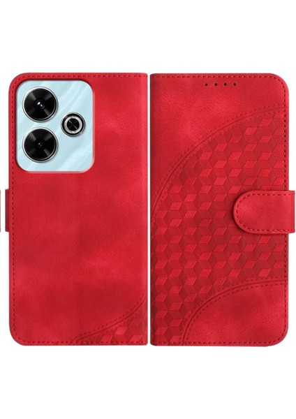 Xiaomi Redmi 13 Için Flip Case Geometrik Desen Darbeye Deri Kılıf Pu (Yurt Dışından)