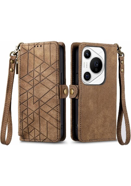 Huawei Pura 70 Pro Için Flip Case Darbeye Deri Kılıf Cüzdan Çevirin (Yurt Dışından)