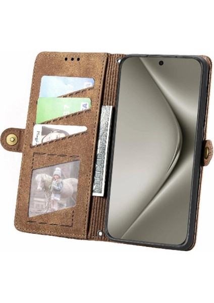 Huawei Pura 70 Pro Için Flip Case Darbeye Deri Kılıf Cüzdan Çevirin (Yurt Dışından)