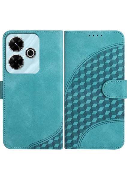 Xiaomi Redmi 13 Için Flip Case Geometrik Desen Darbeye Deri Kılıf Pu (Yurt Dışından)
