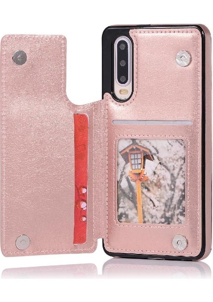 Kart Tutucu Kickstand Çift ile Huawei P30 Kart Yuvaları Için Cüzdan Kılıf (Yurt Dışından) indirimleri