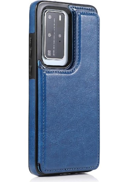 Huawei P40 Kart Yuvaları Için Cüzdan Durumda Çift Manyetik Toka Kickstand Pu (Yurt Dışından) fırsatları