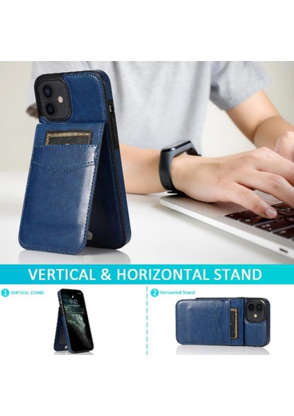 IPhone 12 Manyetik Toka Kickstand Premium Deri ile Uyumlu (Yurt Dışından) modelleri