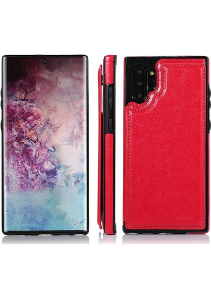 Cüzdan Kılıf Samsung Galaxy Not 10 Artı Kart Yuvaları Çift Manyetik Pu (Yurt Dışından)