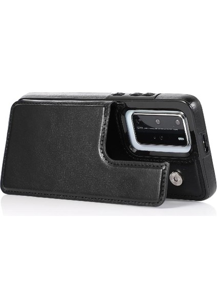 Cüzdan Kılıf Için Huawei P40 Pro Çift Manyetik Toka Kart Yuvaları Pu ile (Yurt Dışından) modelleri