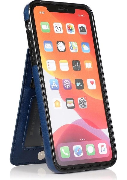 IPhone 11 Pro Max Kart Tutucu Kılıf Cüzdan Manyetik Toka ile Uyumlu (Yurt Dışından)