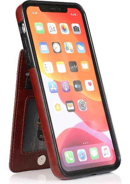 IPhone 11 Pro Max Kart Tutucu Kılıf Cüzdan Manyetik Toka ile Uyumlu (Yurt Dışından)