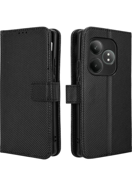 Realme Gt 6 Kickstand Kapak Kart Tutucu Manyetik Cüzdan Için Kılıf (Yurt Dışından)