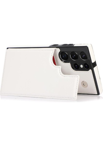 Samsung Galaxy S22 Ultra Çift Manyetik Toka Kickstand Için Cüzdan Kılıf (Yurt Dışından) modelleri