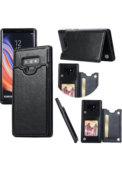 Kart Tutucu Kickstand ile Samsung Galaxy Note9 Pu Deri Için Cüzdan Kılıf (Yurt Dışından)