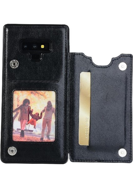 Kart Tutucu Kickstand ile Samsung Galaxy Note9 Pu Deri Için Cüzdan Kılıf (Yurt Dışından)