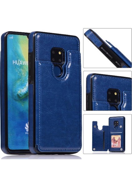 YH Mall Cüzdan Kılıf Huawei Mate 20 Kart Yuvaları Için Kickstand Pu Deri Çift (Yurt Dışından)