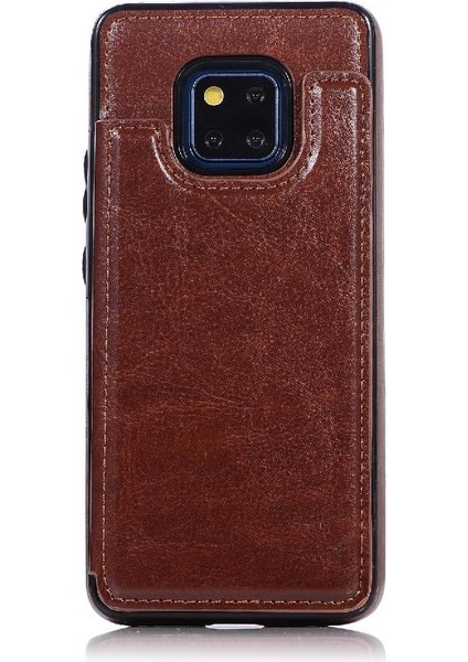 Cüzdan Kılıf Için Huawei Mate 20 Pro Kart Yuvaları Pu Deri Çift Manyetik (Yurt Dışından)