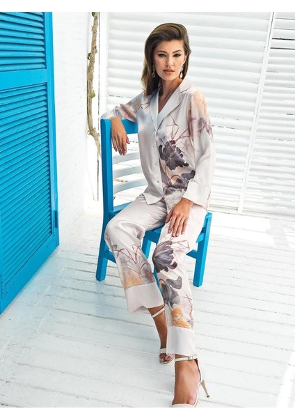 Efsane Store - Perin Saten Pijama 2'li Takım - 5201