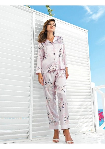 Efsane Store - Perin Saten Pijama 2'li Takım - 5501