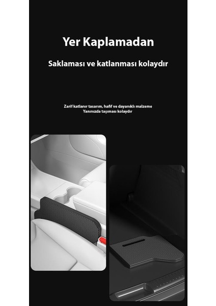 Tesla Model 3 Model Y Için Katlanabilir Sehpa Araç Tepsisi Tesla Bardak ve Telefon Tutucu Stand