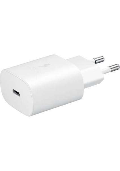 2 Yıl Galaxy S24 Plus Type-C Fast Şarj Adaptörü 25W Beyaz (Samsung Türkiye Garantili) USB Type C Be modelleri