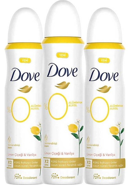 Kadın Deodorant Limon Çiçeği & Vanilya 150ML X3 Adet