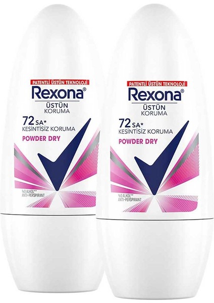 Üstün Koruma Kadın Roll On Deodorant Powder Dry 72 Saat Kesintisiz Koruma 50 ml X2