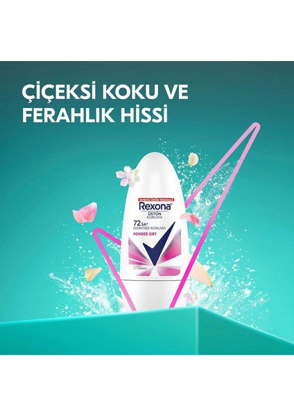 Üstün Koruma Kadın Roll On Deodorant Powder Dry 72 Saat Kesintisiz Koruma 50 ml X2