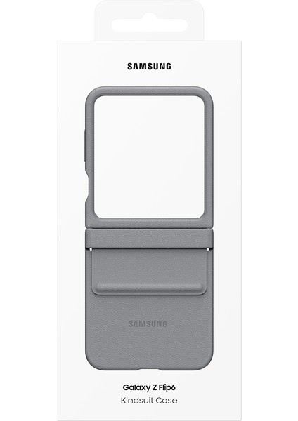 Galaxy Flip6 Vegan Deri Kılıf - Gri indirimleri