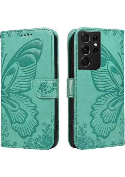 Samsung Galaxy S21 Için Flip Case Ultra Ayrılabilir El Kayışı Kabartmalı Yüksek (Yurt Dışından)