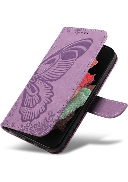 Samsung Galaxy S21 Için Flip Case Ultra Ayrılabilir El Kayışı Kabartmalı Yüksek (Yurt Dışından) modelleri