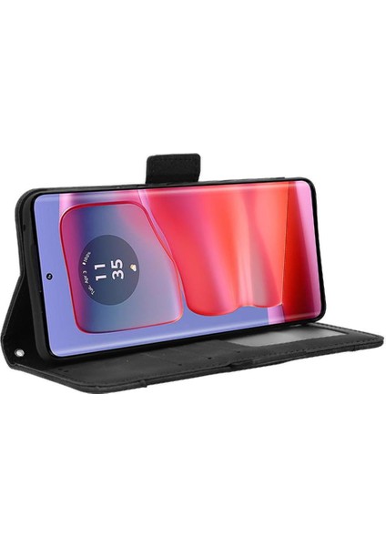 Motorola Kenar 50 Pro 5g Deri Cüzdan Kapak Manyetik Kapatma Için Kılıf (Yurt Dışından)
