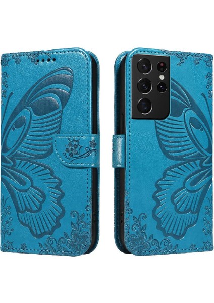 Samsung Galaxy S21 Için Flip Case Ultra Ayrılabilir El Kayışı Kabartmalı Yüksek (Yurt Dışından)
