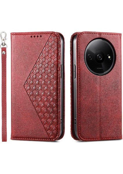Xiaomi Redmi A3 Günlük Kullanım Için Flip Case Standı Cüzdan Eşkenar Dörtgen Şekli El (Yurt Dışından)