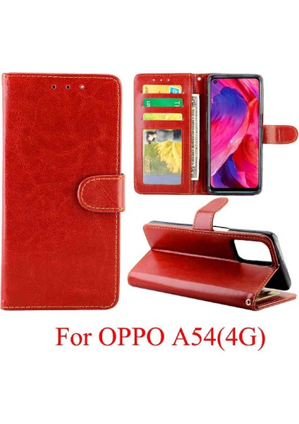Oppo A54 4g Kart Tutucu Için Flip Case Darbeye Dayanıklı Manyetik Kapatma Pu (Yurt Dışından) indirimleri