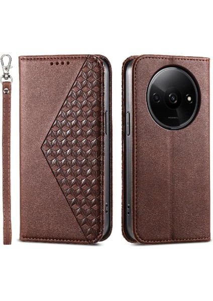 Xiaomi Redmi A3 Günlük Kullanım Için Flip Case Standı Cüzdan Eşkenar Dörtgen Şekli El (Yurt Dışından)