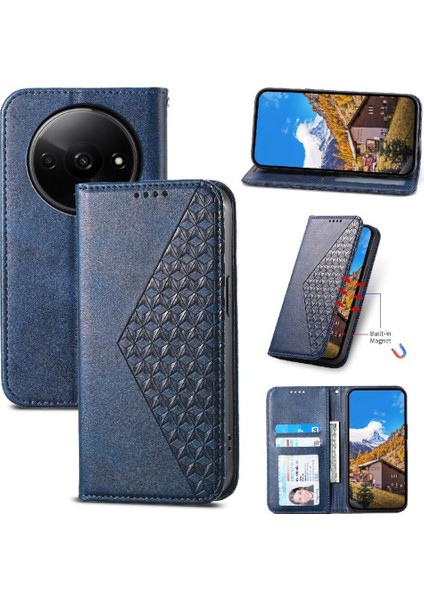 Xiaomi Redmi A3 Günlük Kullanım Için Flip Case Standı Cüzdan Eşkenar Dörtgen Şekli El (Yurt Dışından)