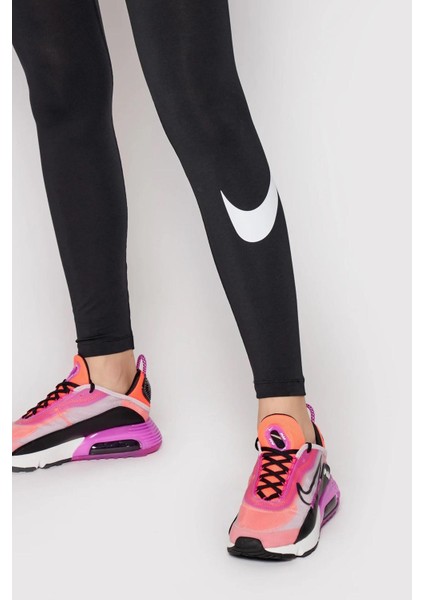 Sportswear Essential Cotton Leggings Swoosh Pamuklu Kadın Taytı Siyah