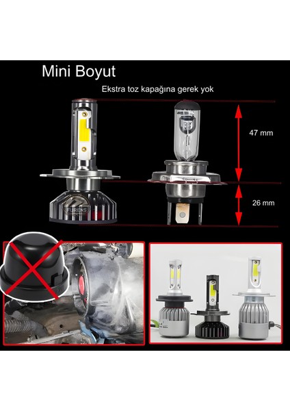 Zeron Pro Series H4 LED Xenon Şimşek Etkili LED Xenon LED Ampul