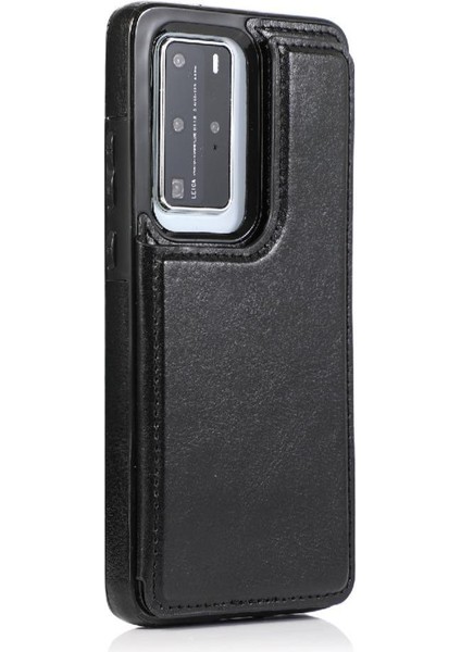 Cüzdan Kılıf Için Huawei P40 Pro Çift Manyetik Toka Kart Yuvaları Pu ile (Yurt Dışından) modelleri