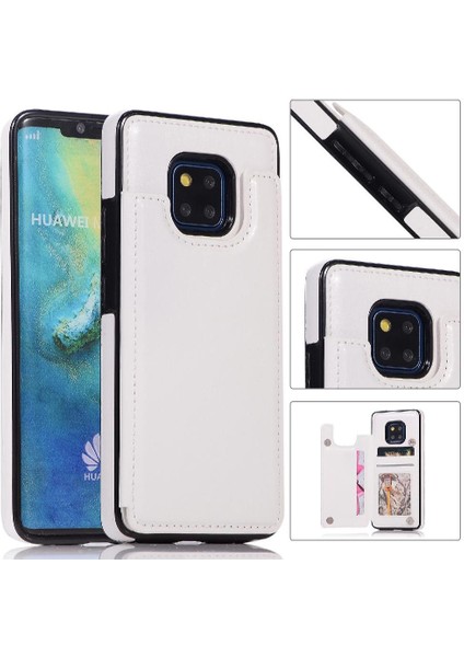 Cüzdan Kılıf Için Huawei Mate 20 Pro Kart Yuvaları Pu Deri Çift Manyetik (Yurt Dışından)
