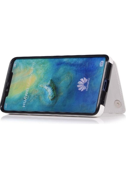 Cüzdan Kılıf Için Huawei Mate 20 Pro Kart Yuvaları Pu Deri Çift Manyetik (Yurt Dışından)